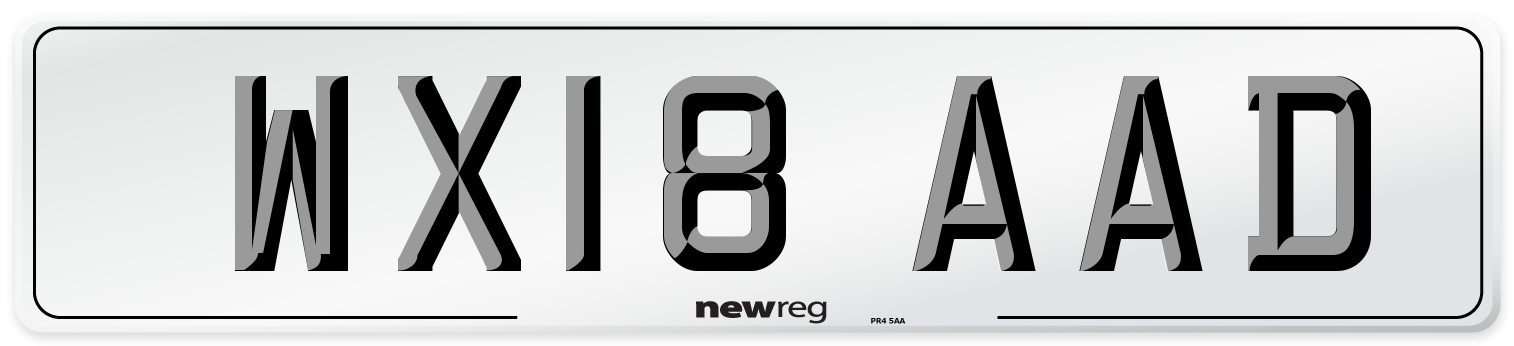 WX18 AAD Number Plate from New Reg